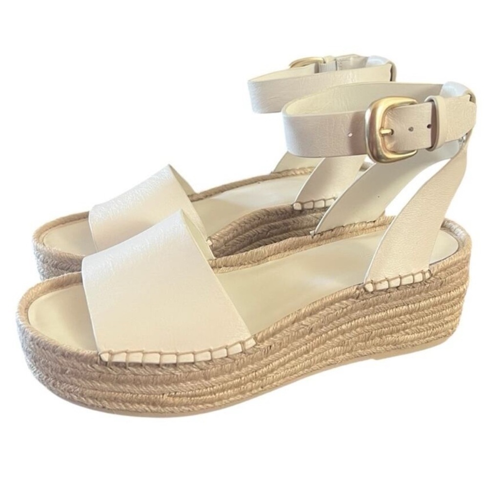 Vince Cream Espadrille Platform Sandals